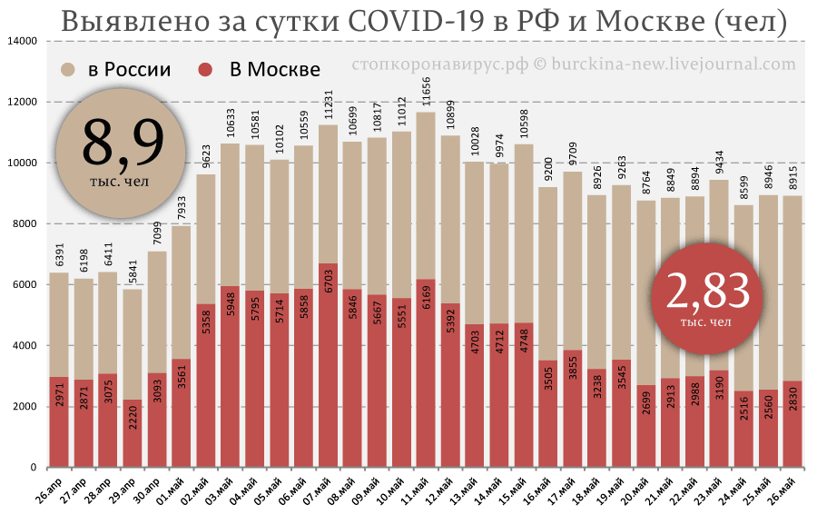 Объяснение рекордного числа выздоровлений СОVID-19 от 26 мая в России 