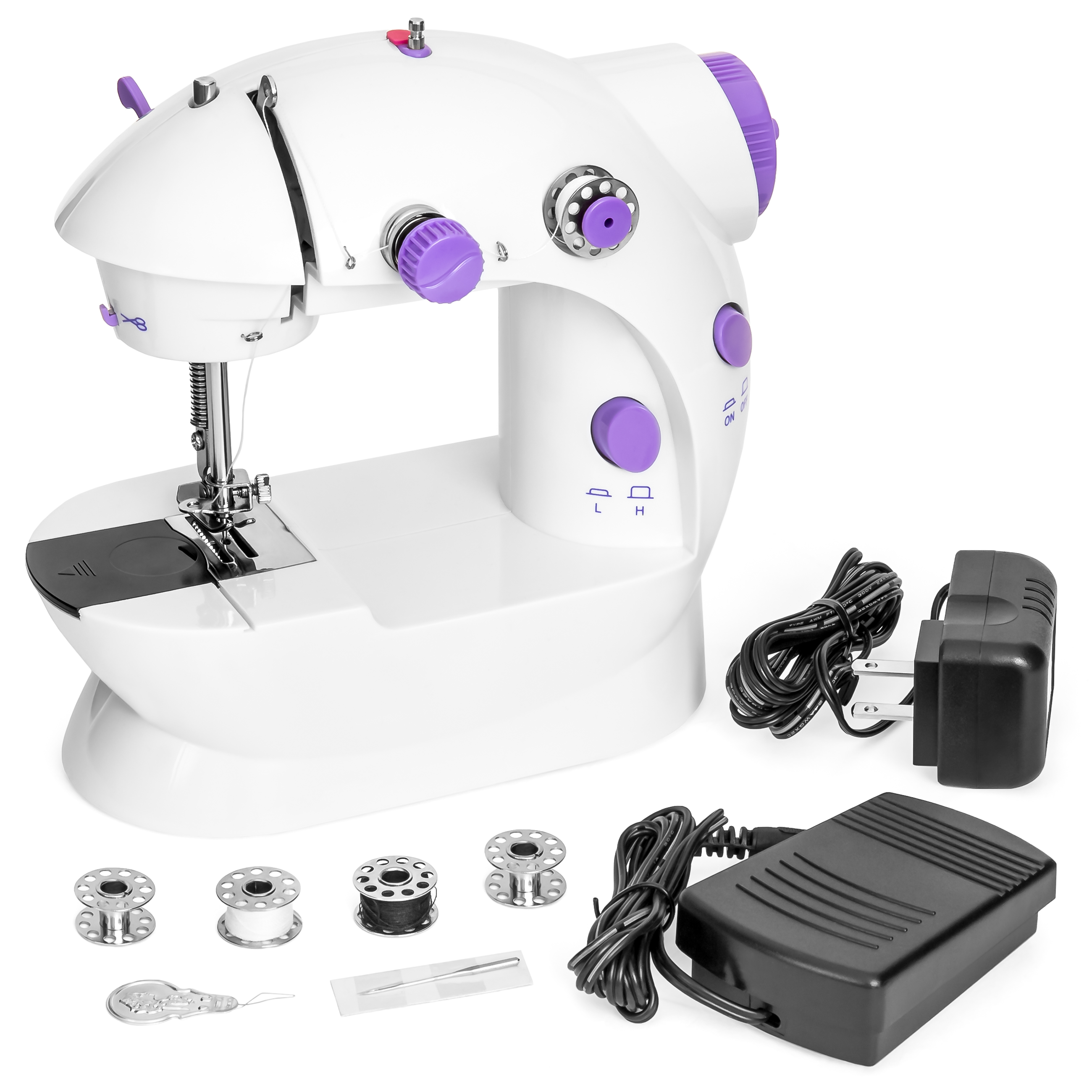 BCP Portable Mini Sewing Machine w/ Pedal & Push Switch White eBay