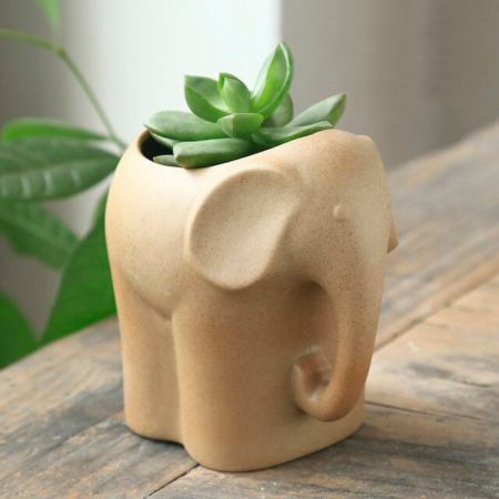 Maceta de resina elefante, 10cm