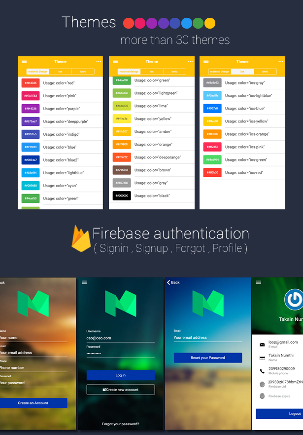 auth and theme