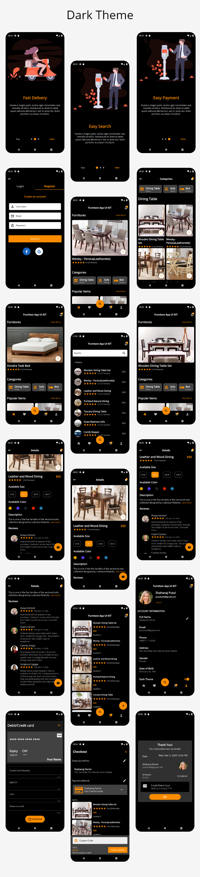 Furni - Kit de interface do usuário do aplicativo de móveis por Flutter - 1