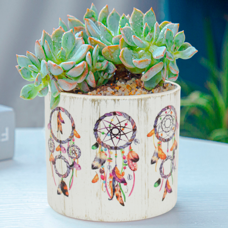 Maceta decorativa 11.5xØ12.5cm, cerámica