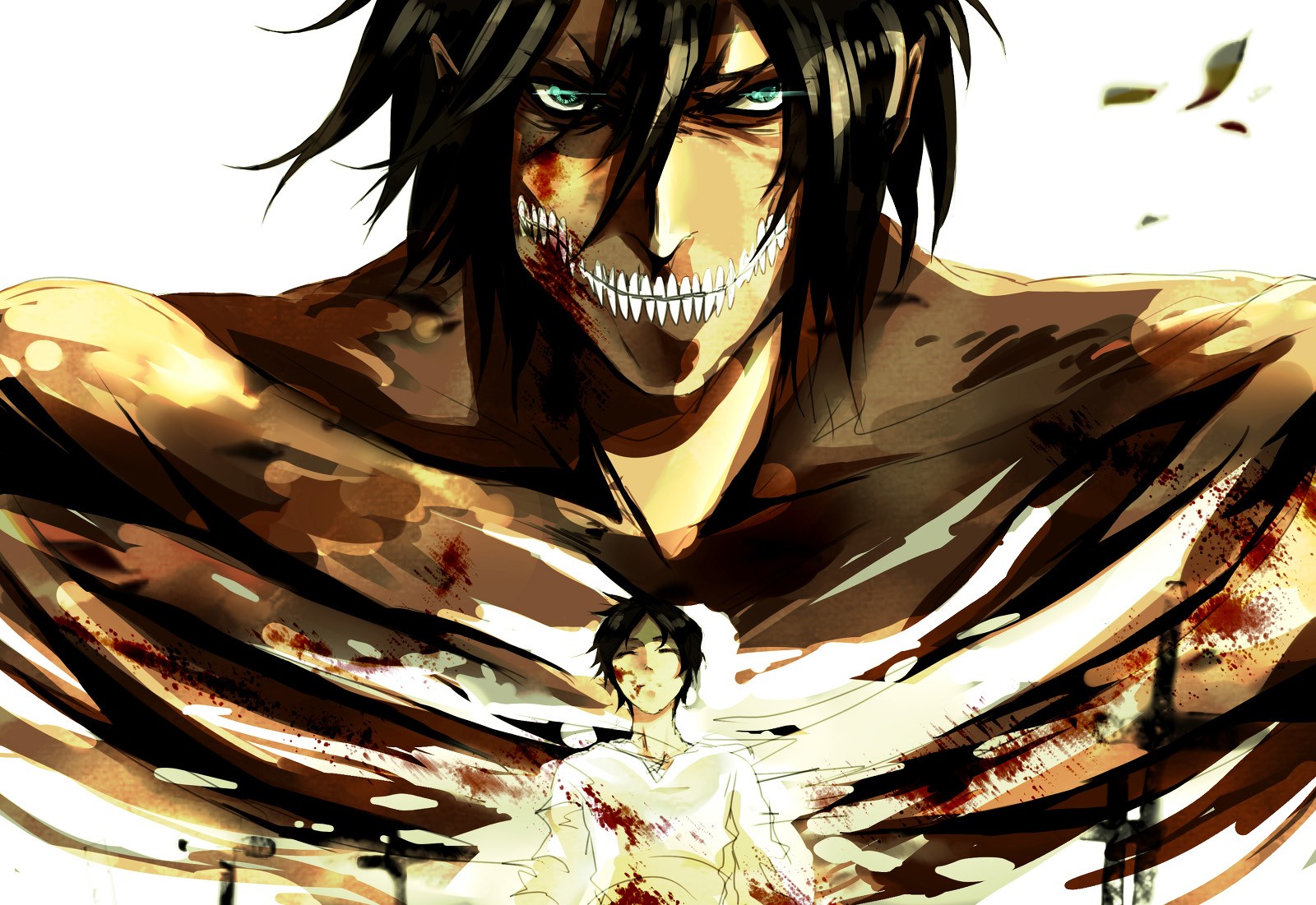 Wallpaper Attack On Titan 566 Shingeki no Kyojin, Eren Jeager, anime, anime boys, blood, green eyes