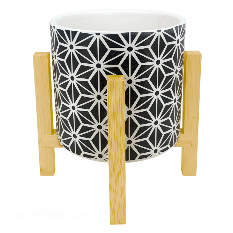 Maceta con soporte 16x16x16cm, cerámica