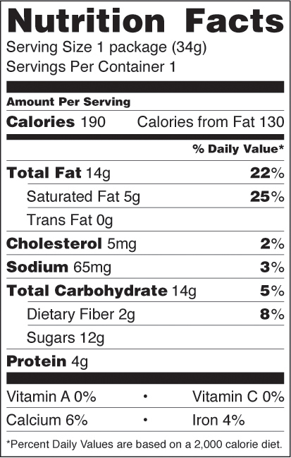 Almond Toffee Chocolate Delight nutrition facts