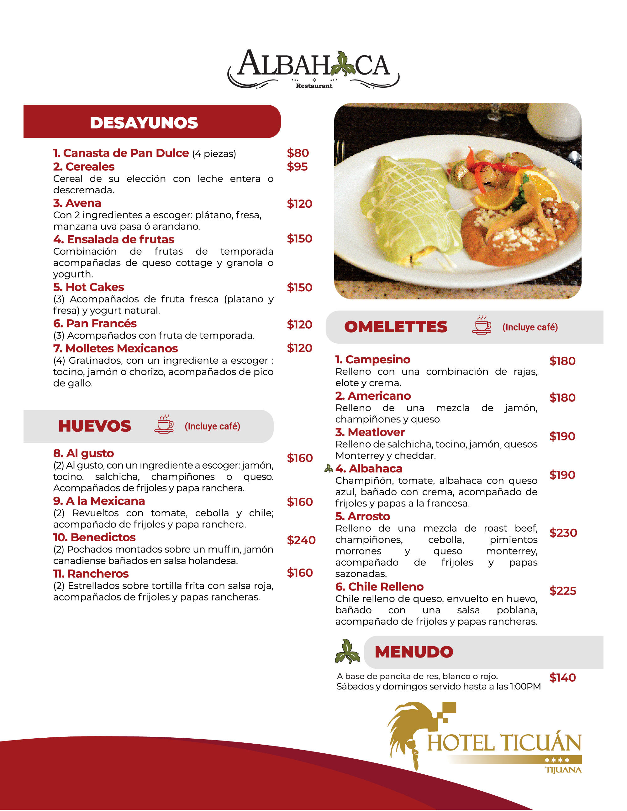 Menú Albahaca