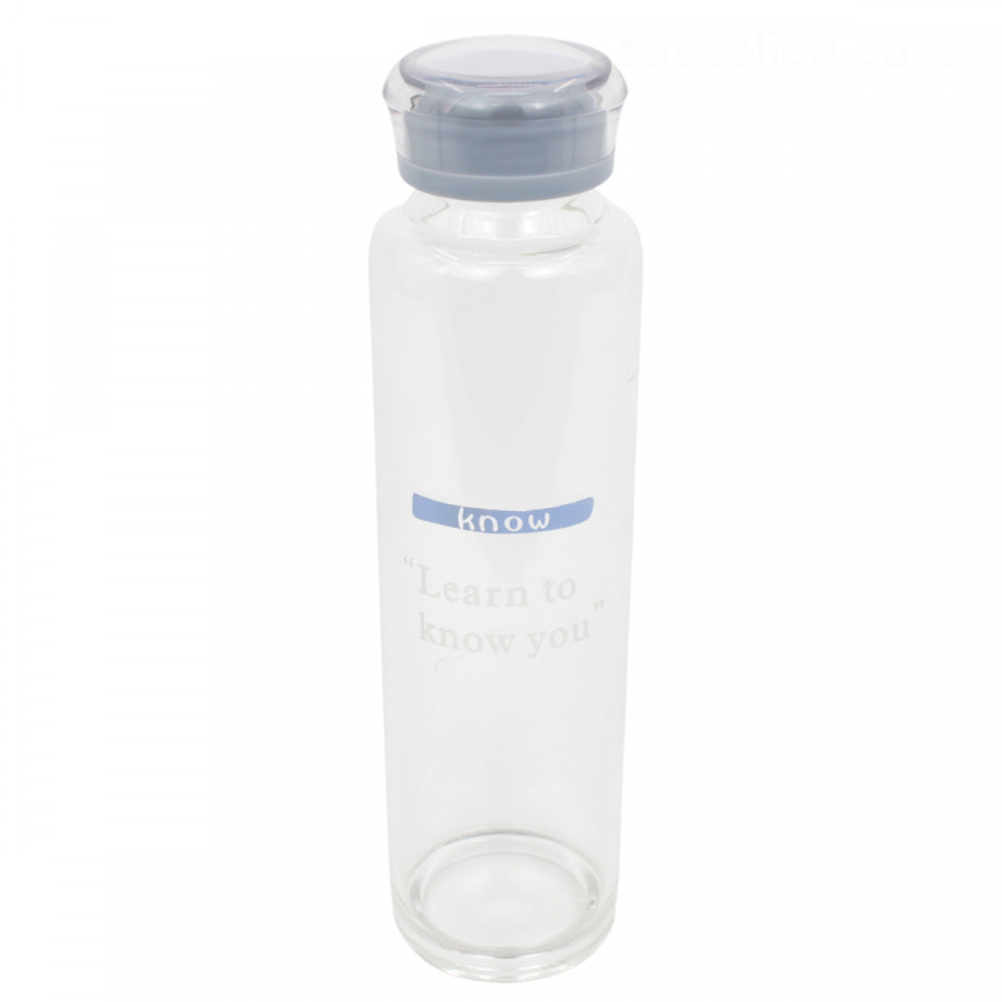 Botella de vidrio resistente al calor gris celeste, 450ml, borosilicato