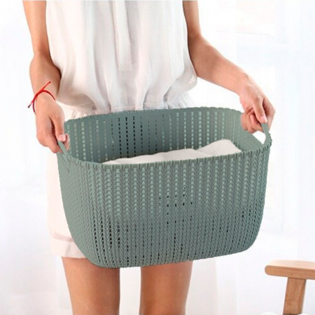 Canasta organizadora verde oliva, 23x38x27.5cm