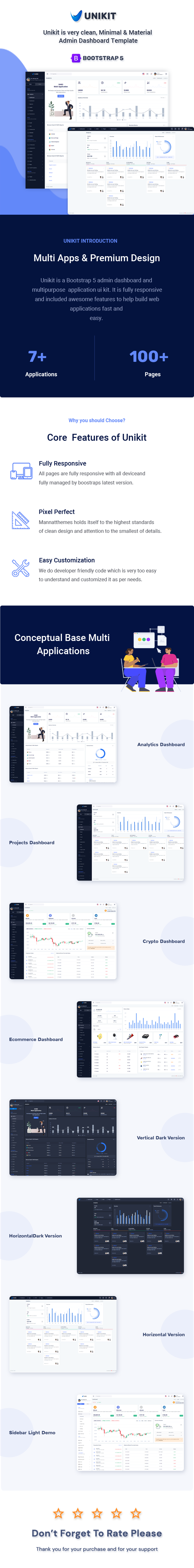 Unikit - Multi Application Admin Dashboard Template - 1