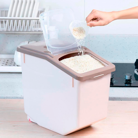 Contenedor organizador con tapa 15kg, 34x23x38cm, plástico pp