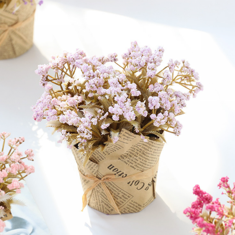 Lavanda artificial con maceta morado, 17cm