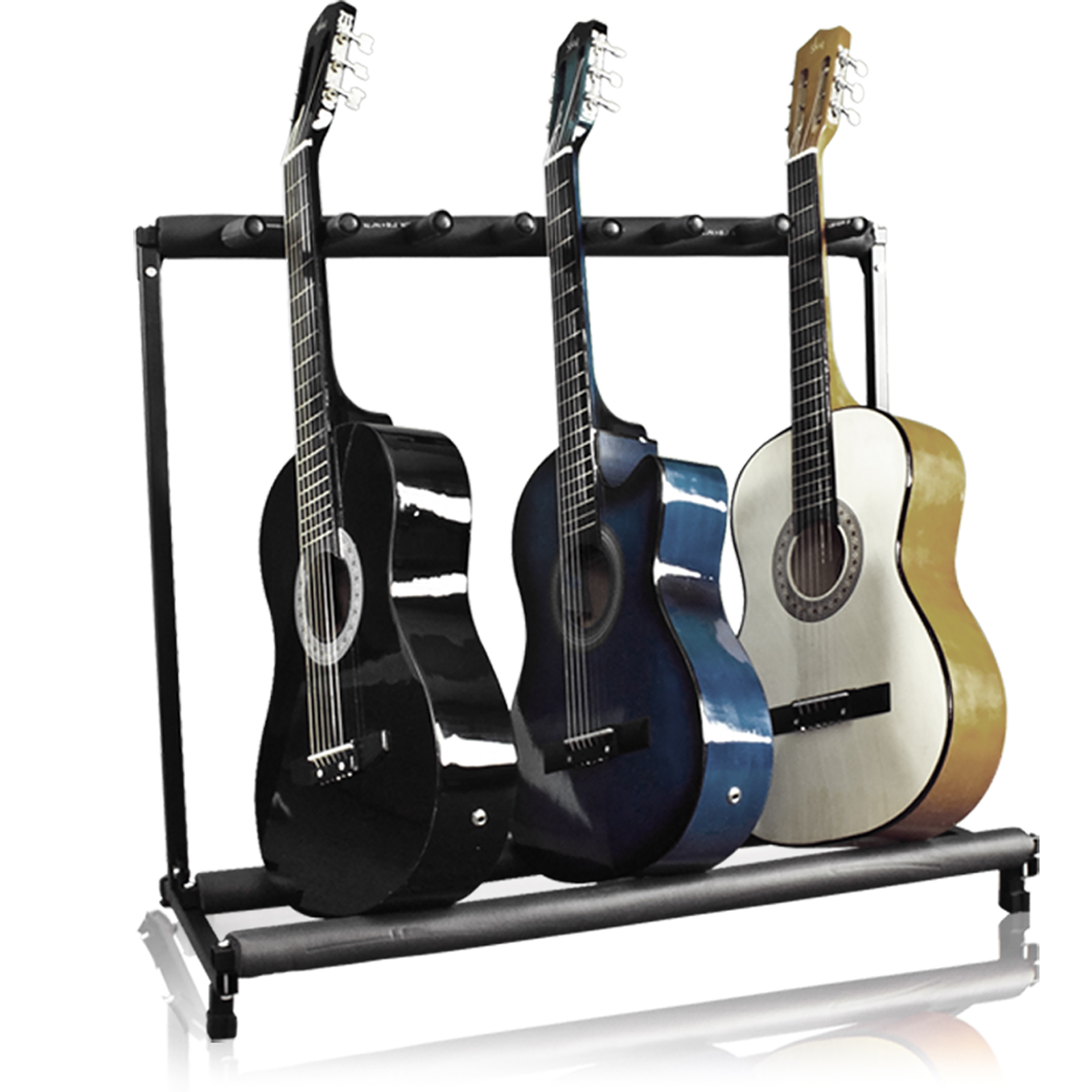 BCP 7Guitar Instrument Folding Storage Stand w/ FoamPadded Rails
