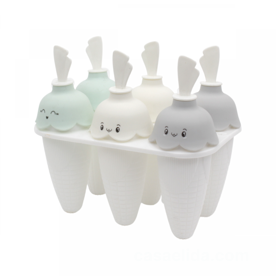 Molde para paletas colores variados, 6 unidades