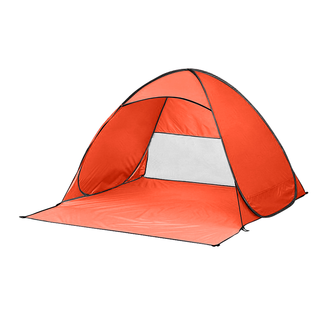 TopSellers-Pop Up Beach Tent - Portable Orange UV Resistant for 2 People