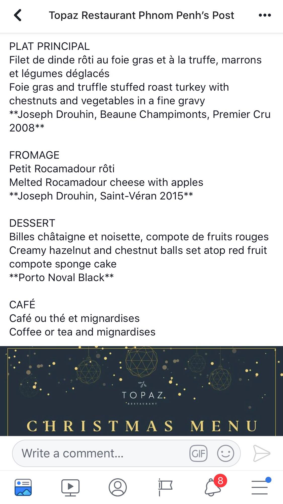 Christmas menu 2