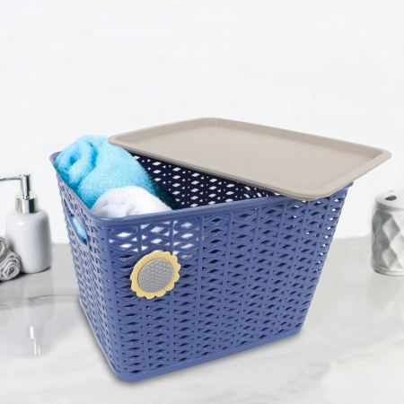 Canasta organizadora azul, 20x38x25.5cm
