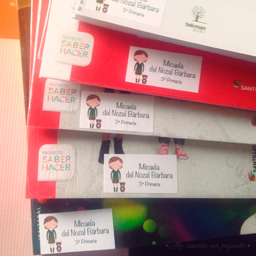Etiquetas, Pegatinas personalizadas para los libros del colegio