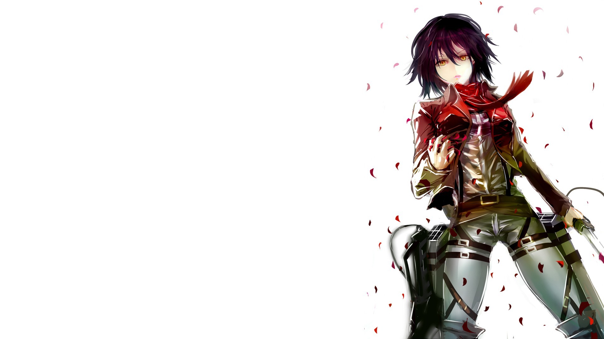 Wallpaper Attack On Titan 334 Shingeki no Kyojin, Mikasa Ackerman, minimalism