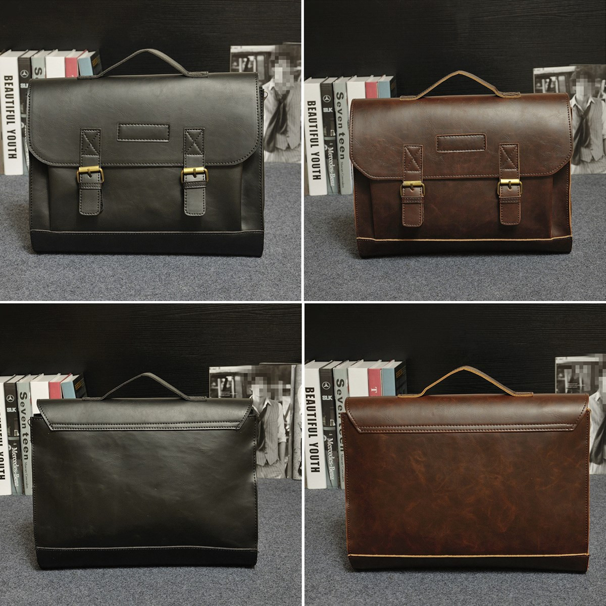 Cases & Bags - Retro Men Bag PU Leather Men Handbags Casual Business Laptop Bag Messenger Bags ...