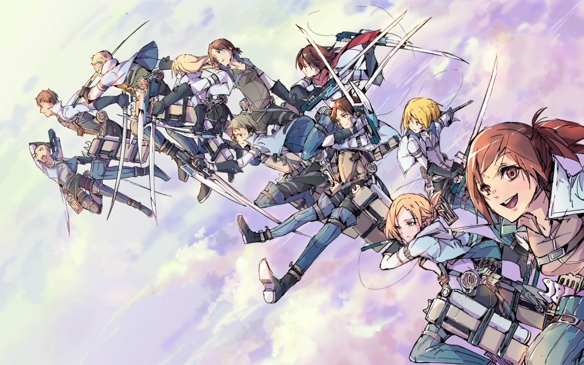Wallpaper Attack On Titan 247 Shingeki no Kyojin, anime girls, anime, sky