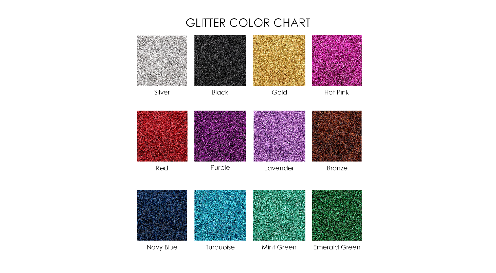 Glitter Color Chart