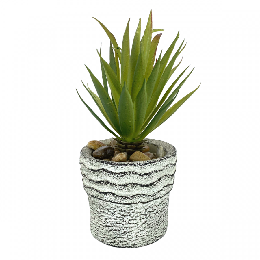 Suculenta artificial + maceta furcraea, verde, 15cm