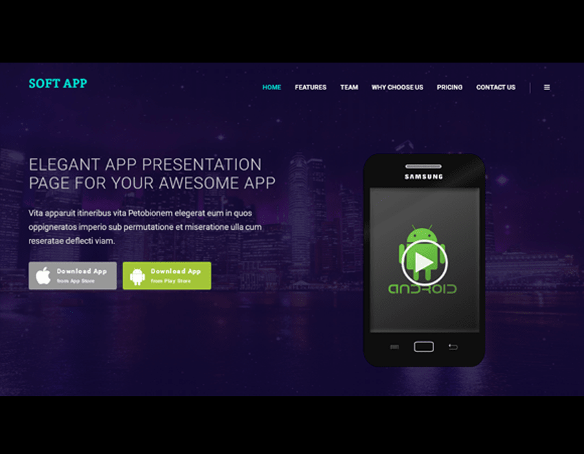 Soft App – Single Page Multipurpose Template