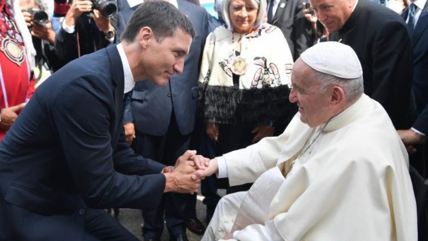 Le pape François et premier ministre Justin Trudeau