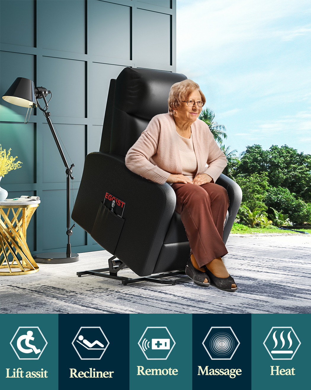 Levede Massage Chair Recliner Chair Armchair Heated Lounge Sofa Elder (Optional) - Picture 46 of 130
