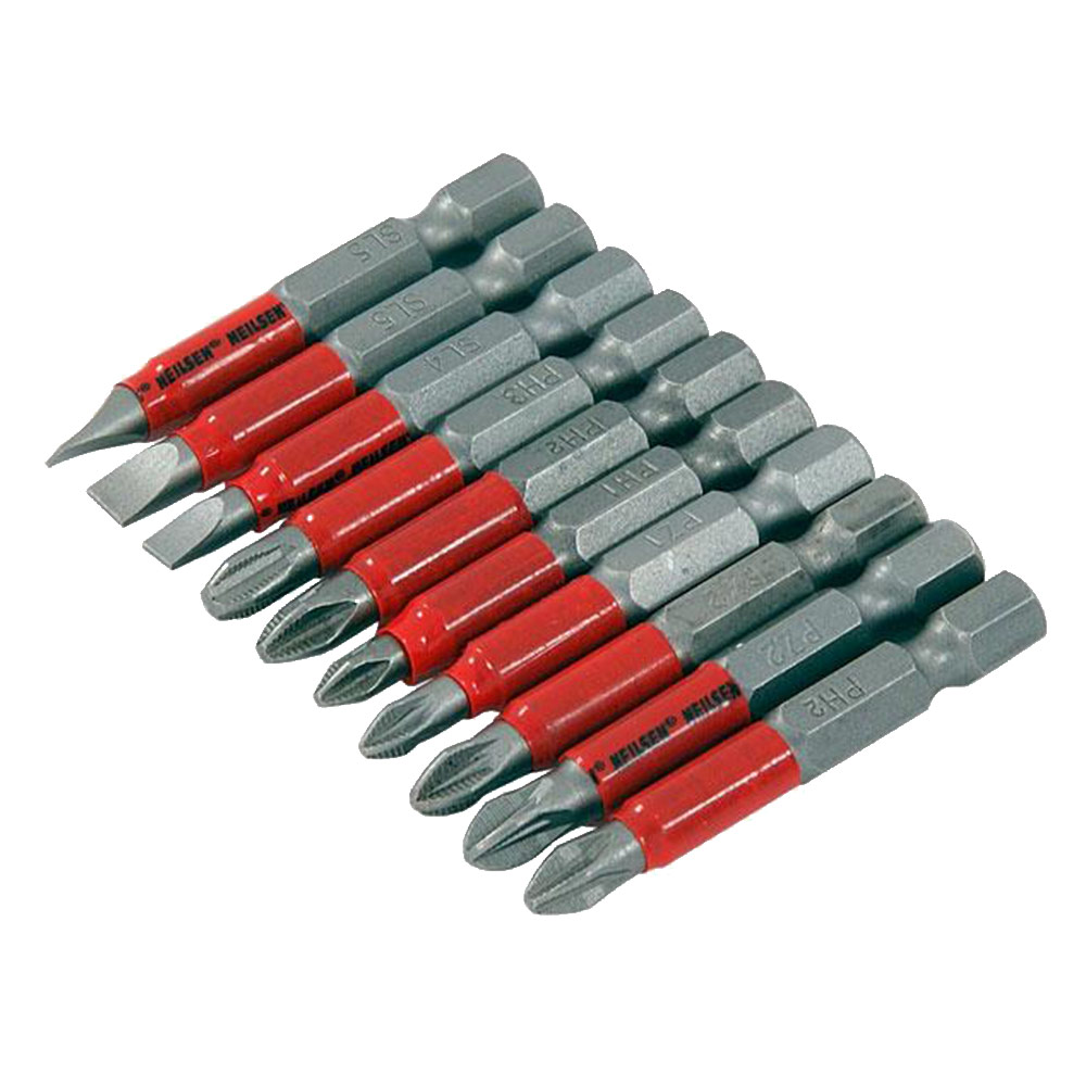 10pc Assorted Power Screwdriver Long Reach Hex BIT SET Non Slip ...