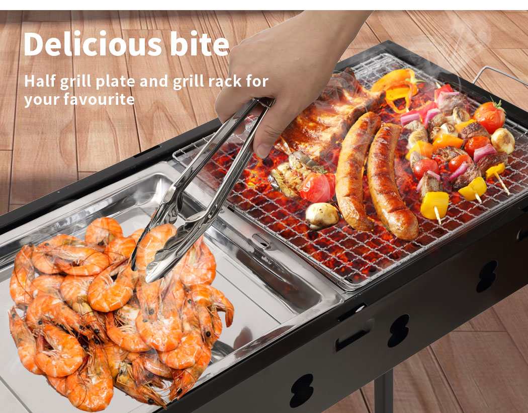 Charcoal BBQ Grill Portable Hibachi Barbecue Outdoor Foldable Camping Picnic - Picture 50 of 69