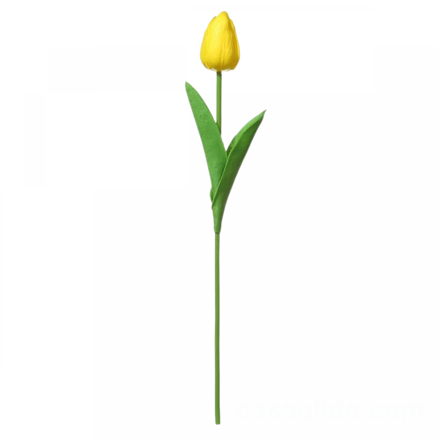 Tulipán artificial amarillo, 35cm