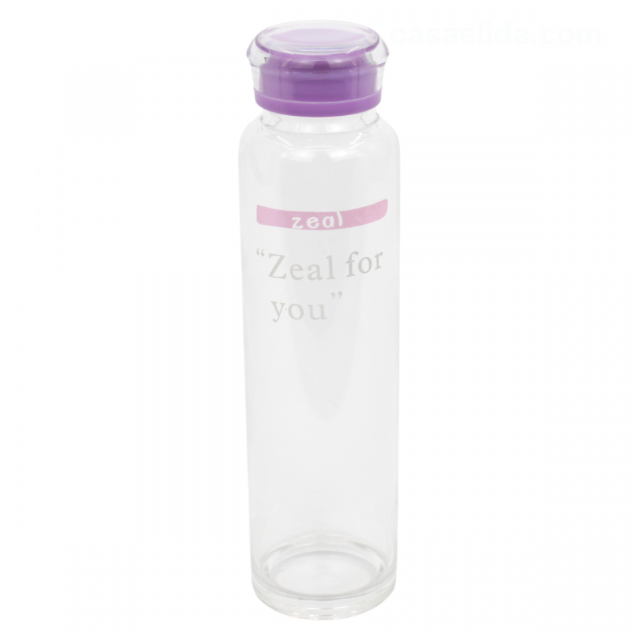 Botella de vidrio resistente al calor morado, 450ml, borosilicato