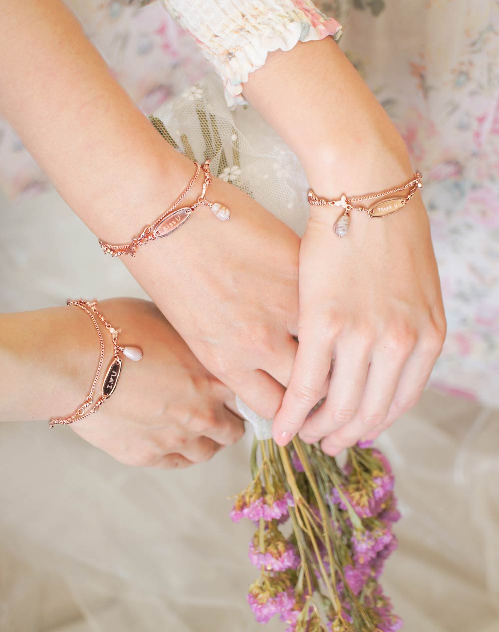 3 into the group bridesmaid bracelet*rose pink opal happiness happiness*customized lettering * girlfriend gift - Bracelets - Gemstone