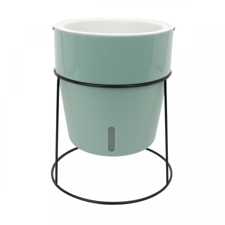 Macetero autorregante verde, 23xØ18cm