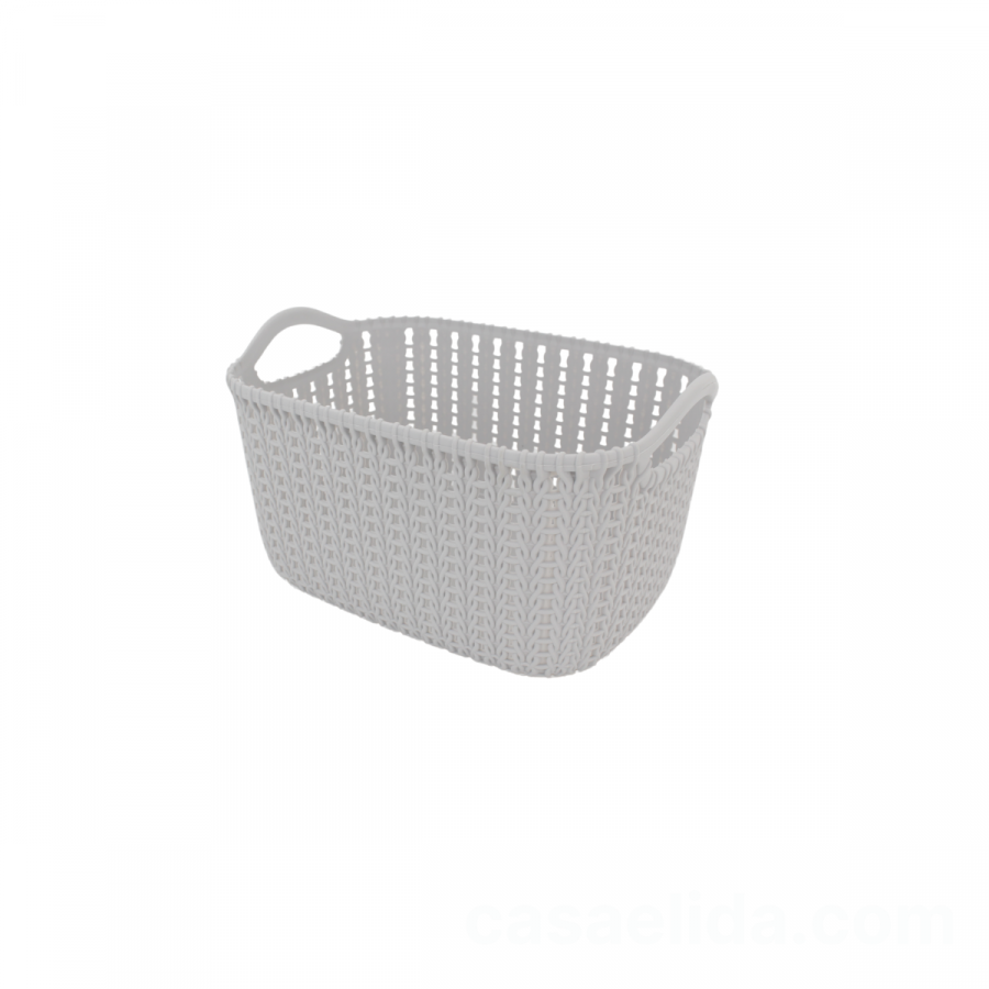 Canasta organizadora gris claro, 14x24.5x17cm