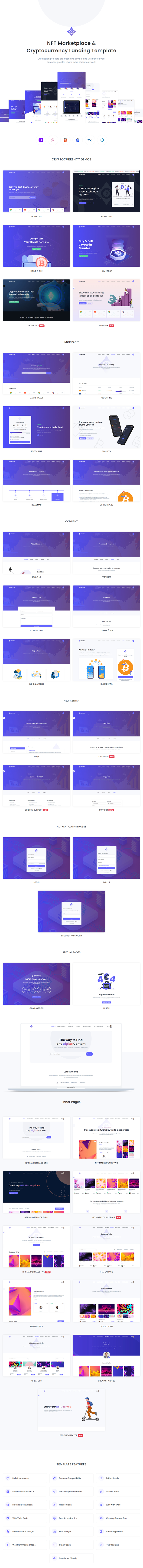 Cryptor - NFT Marketplace & Cryptocurrency Bootstrap 5 Landing Template - 2