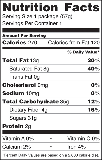 Dark Chocolate Cranberry nutrition facts