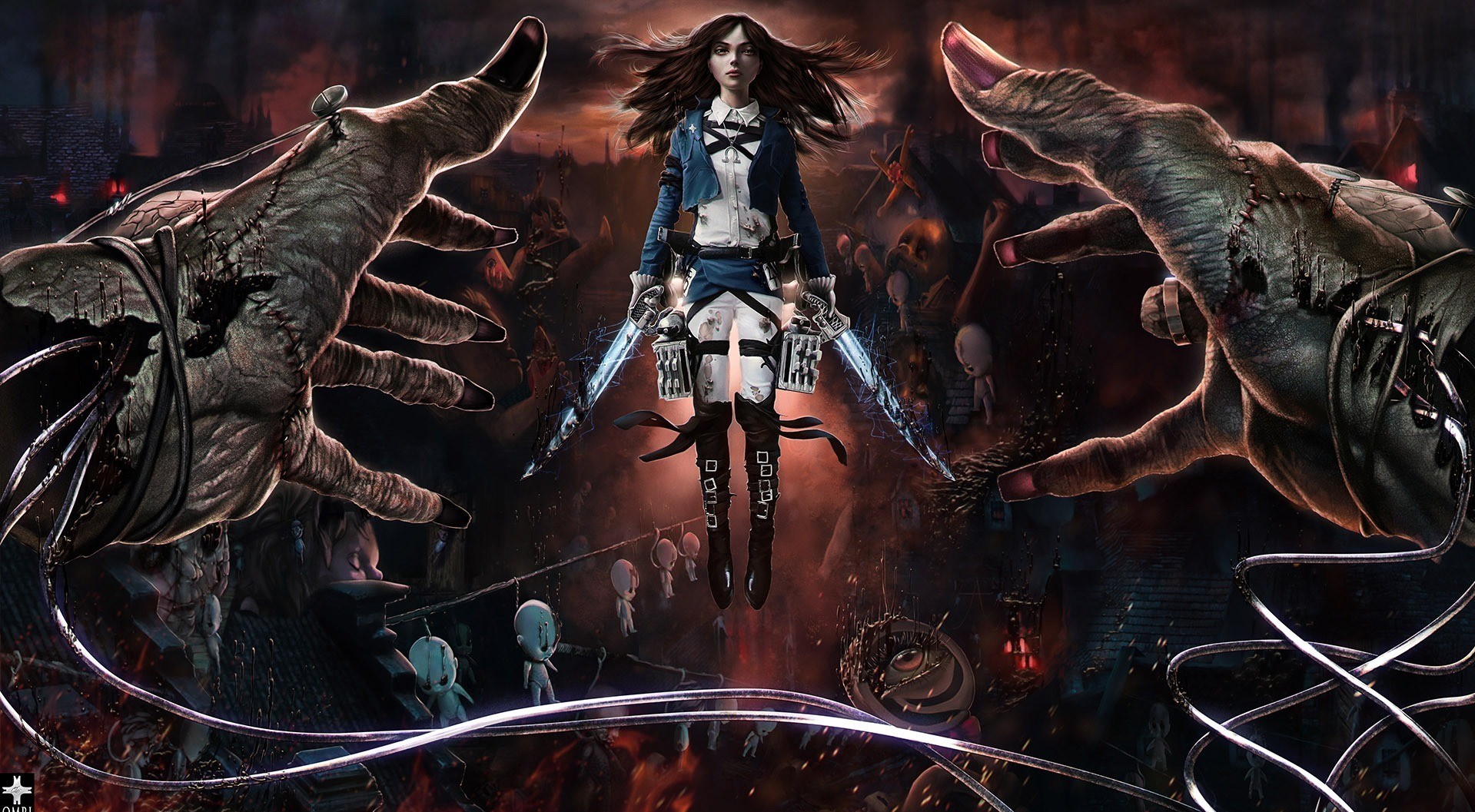Wallpaper Attack On Titan 307 fantasy art, artwork, American McGee's Alice, Shingeki no Kyojin