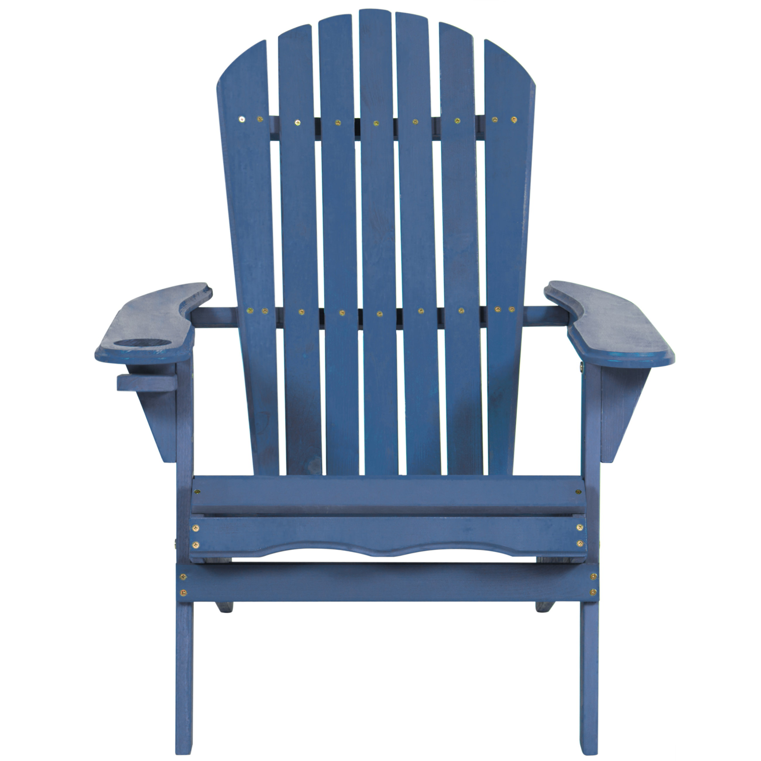 Outdoor Patio Folding Wooden Adirondack Chair W/ Cup