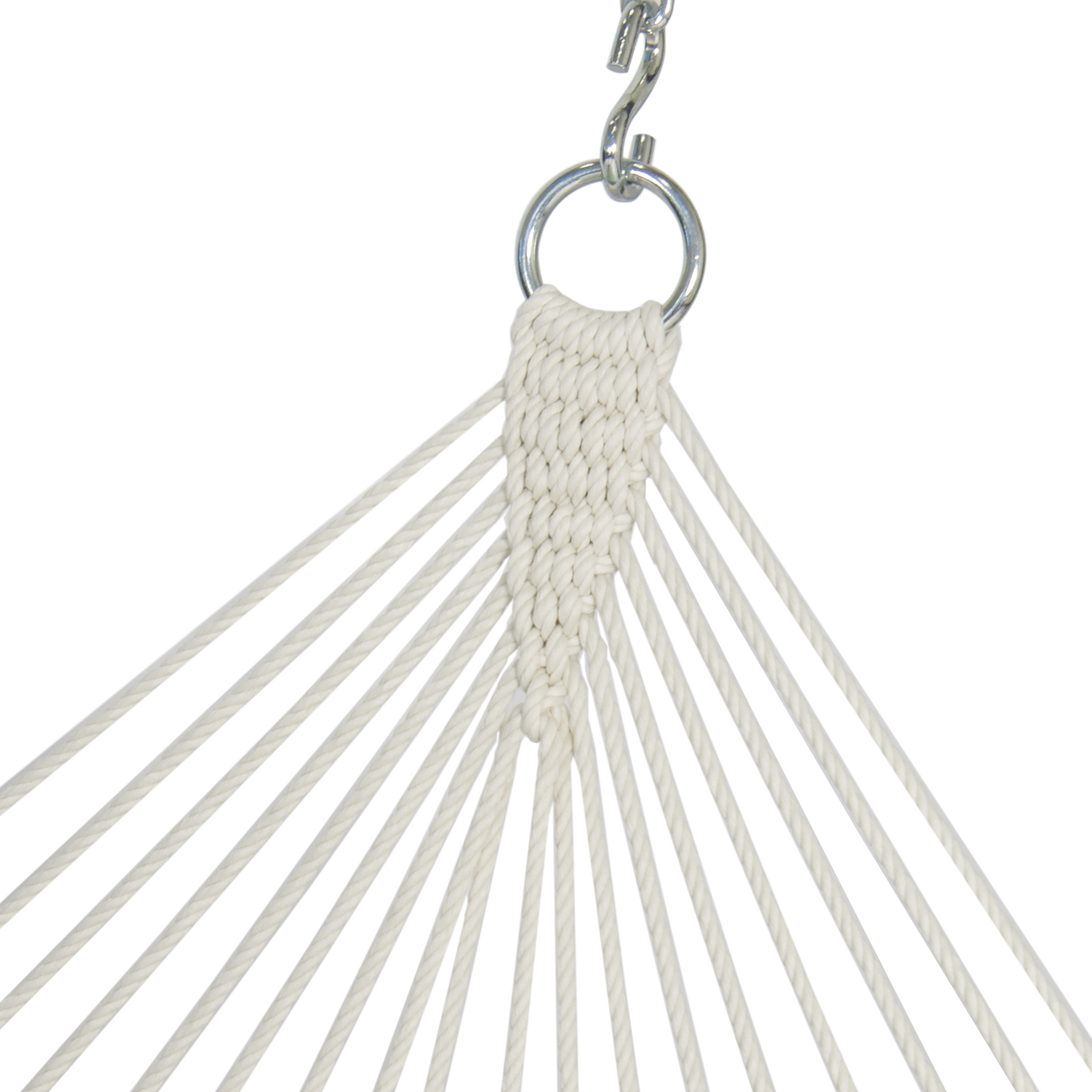 BCP Cotton Rope Double Hammock w/ Carrying Case, Spreader Bars White