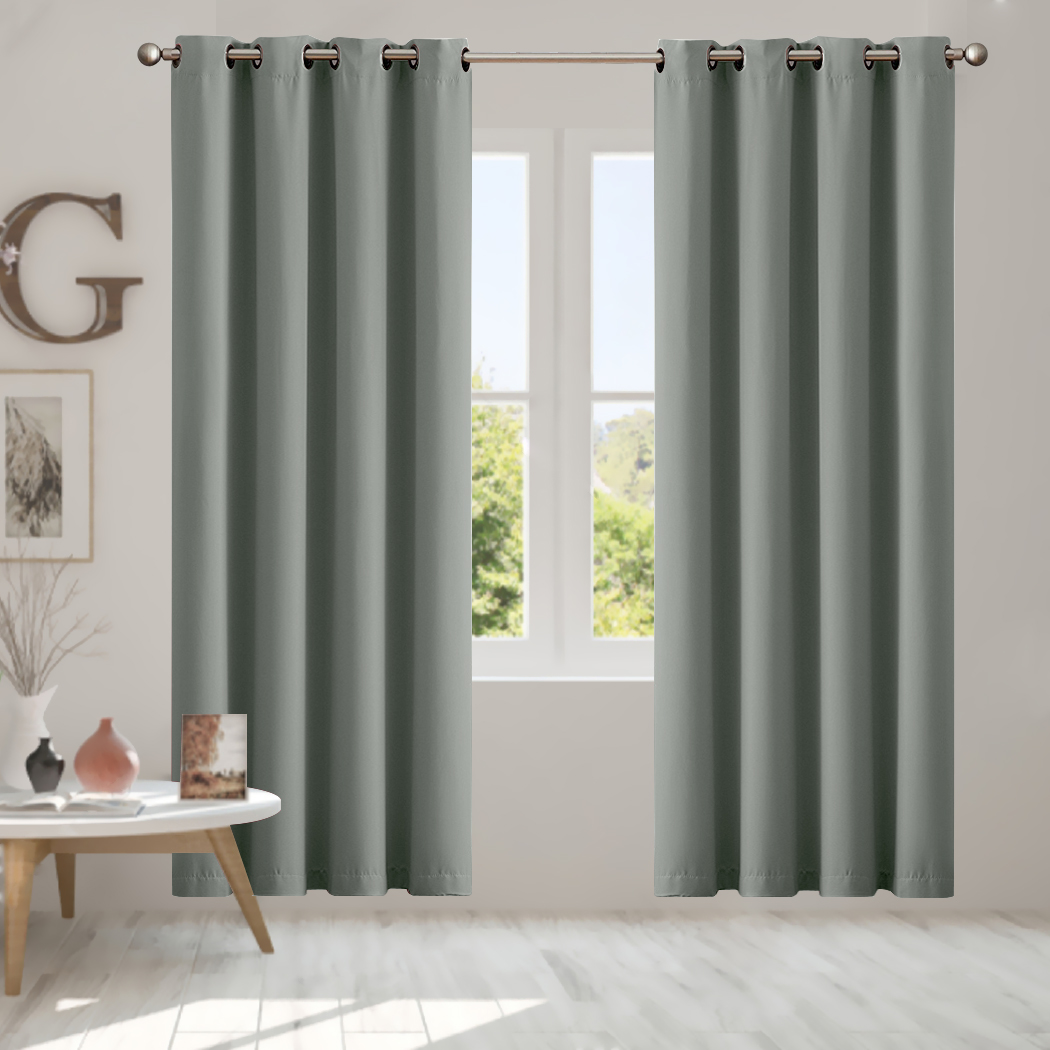 2X Blockout Curtains Blackout Window Curtain Draperies Pair Eyelet Bedroom Decor - Picture 335 of 466