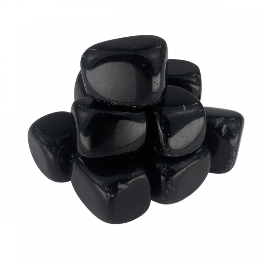Gema obsidiana negro, 3~5cm