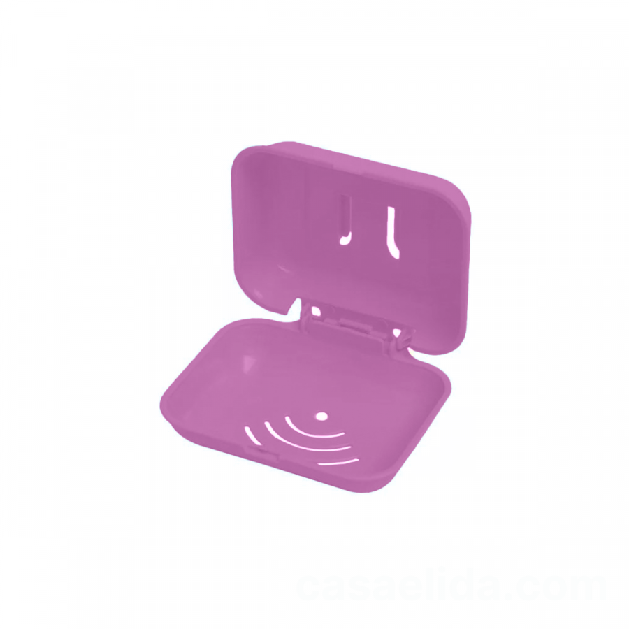 Jabonera para pared morado, 5x11x9.5cm