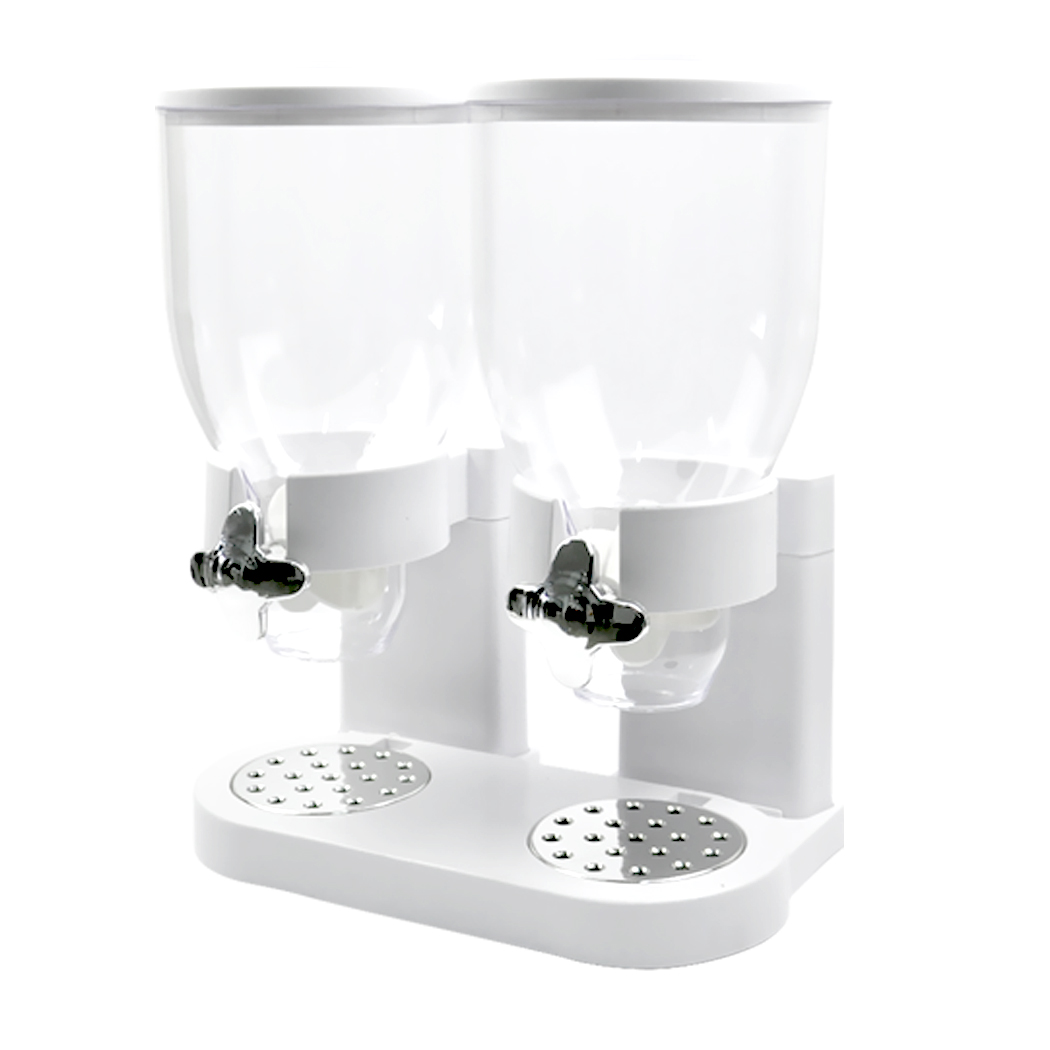 TopSellers-Double Cereal Dispenser White - 3.5L Fun Portion Control for Kids