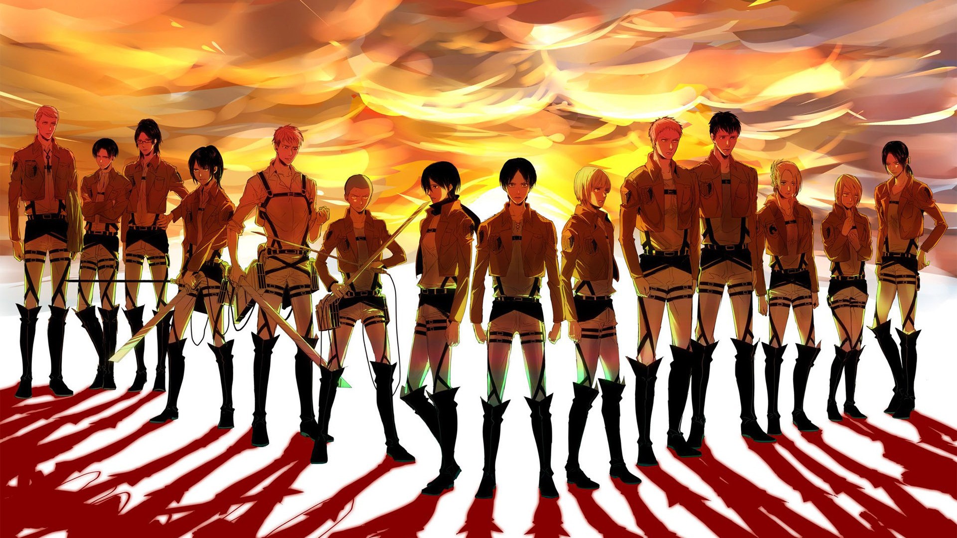 Wallpaper Attack On Titan 484 Shingeki no Kyojin, Eren Jeager, Mikasa Ackerman, Armin Arlert, Blouse Sasha, anime