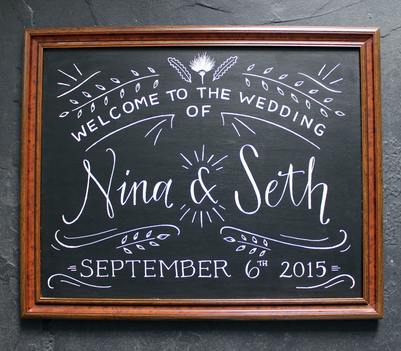 Nina and Seth Wedding Chalkboards Chalkboard