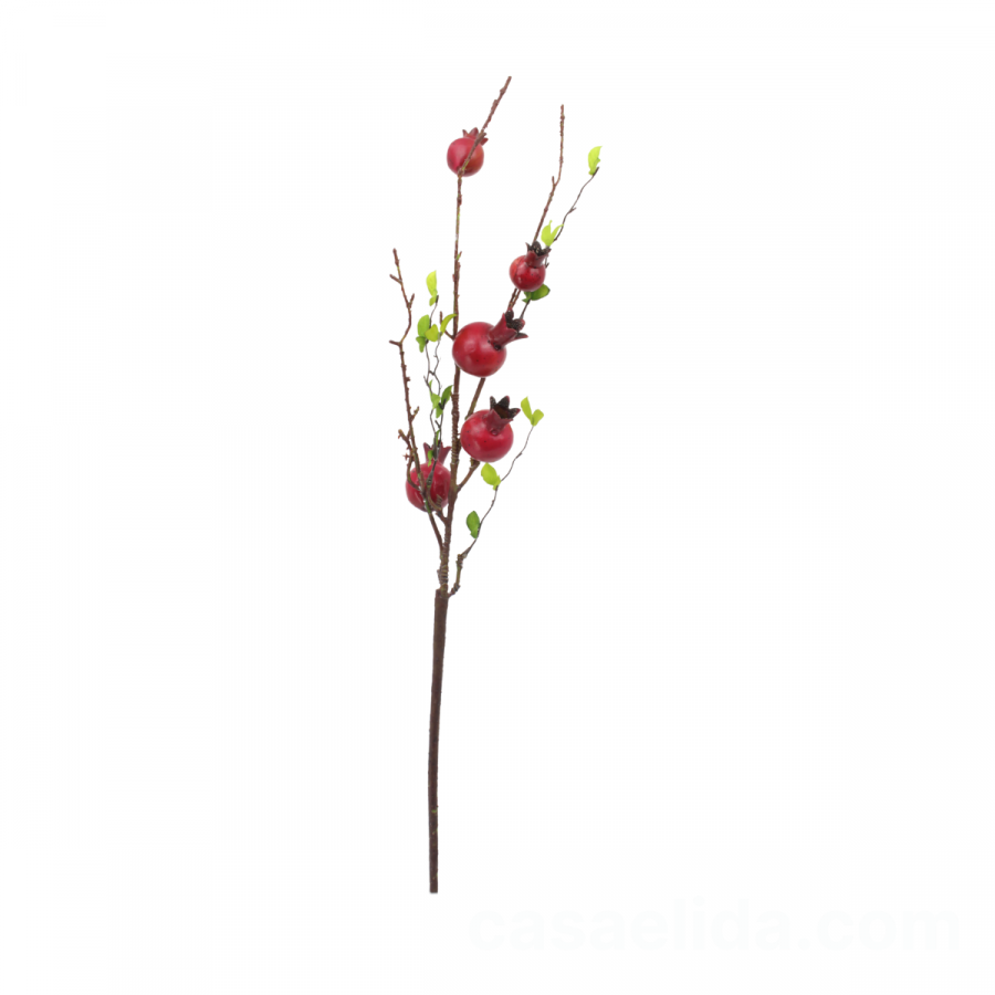 Rama de granada artificial rojo oscuro, 63cm