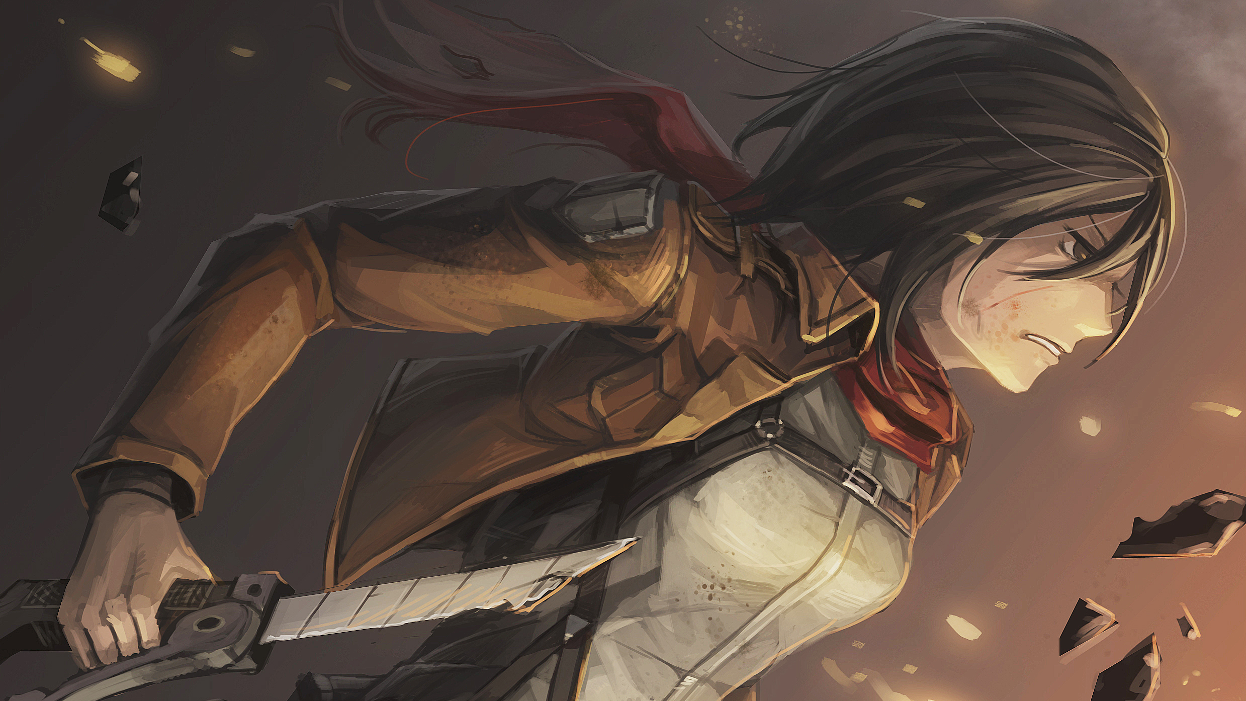 Wallpaper Attack On Titan 313 Shingeki no Kyojin, anime, Mikasa Ackerman, anime girls