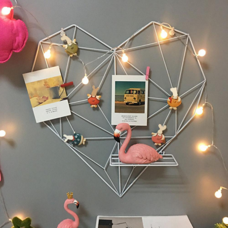 Marco de fotos corazón blanco, 51x50cm, acero